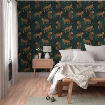 Peel & Stick Leopard Jungle Wallpaper for Easy Home Decor