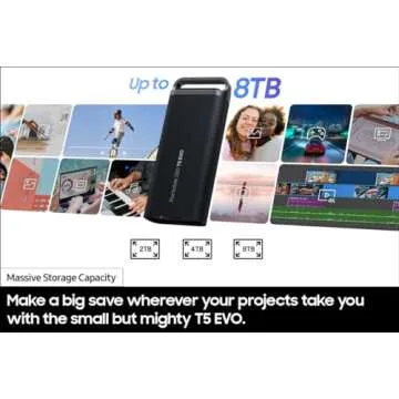 SAMSUNG T5 EVO SSD 8TB - Fast & Portable for Gamers