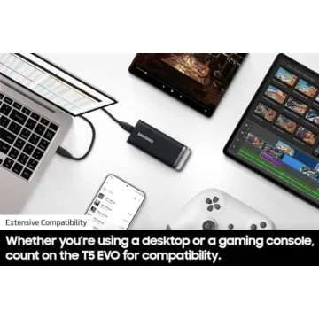 SAMSUNG T5 EVO SSD 8TB - Fast & Portable for Gamers