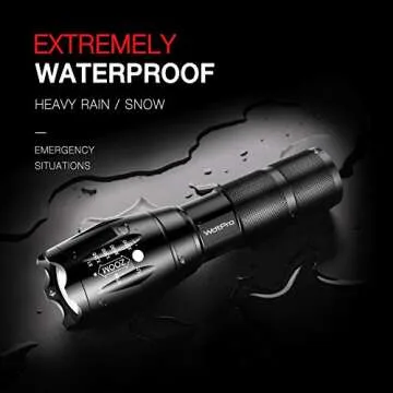 WdtPro 3000 Lumen LED Tactical Flashlight 2 Pack