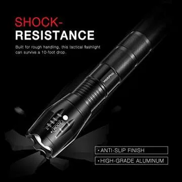 WdtPro 3000 Lumen LED Tactical Flashlight 2 Pack