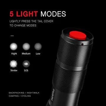 WdtPro 3000 Lumen LED Tactical Flashlight 2 Pack
