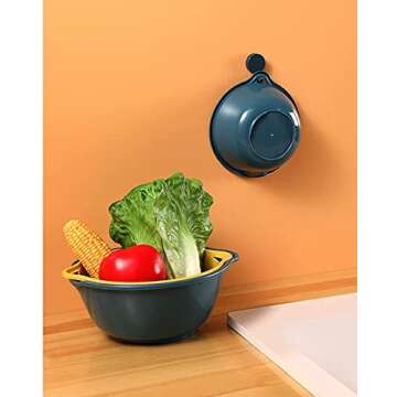 LRECNOM 6 Pieces Tiny (Super Small) Size Drain Colander Plastic Set, for Placing and Washing Fruit， Draining Quickly. Tiny Size, Great for Smaller Items to Drain（blue）