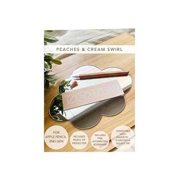 Blue Dune Studio Peaches & Cream Apple Pencil 2nd Generation Protective Sleeve Cover Grip, Apple Pen...