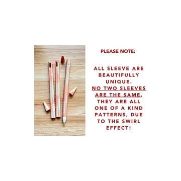 Blue Dune Studio Peaches & Cream Apple Pencil 2nd Generation Protective Sleeve Cover Grip, Apple Pencil Case, Magnetic Charging Compatible and Double Tap, Cow Print Swirl, Unique, Boho Neutral Pink