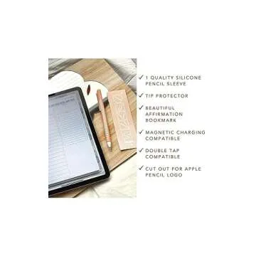 Blue Dune Studio Peaches & Cream Apple Pencil 2nd Generation Protective Sleeve Cover Grip, Apple Pencil Case, Magnetic Charging Compatible and Double Tap, Cow Print Swirl, Unique, Boho Neutral Pink