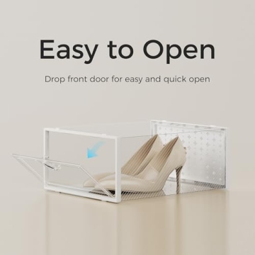 Pinkpum Stackable Shoe Storage Boxes for Organization