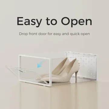 Pinkpum Stackable Shoe Storage Boxes for Organization