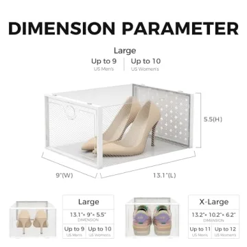 Pinkpum Stackable Shoe Storage Boxes for Organization