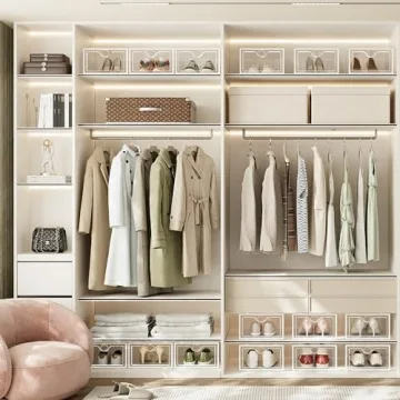 Pinkpum Stackable Shoe Storage Boxes for Organization