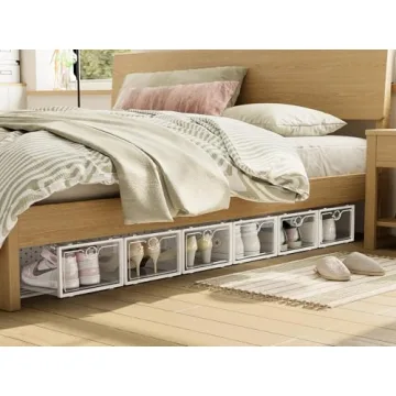 Pinkpum Stackable Shoe Storage Boxes for Organization