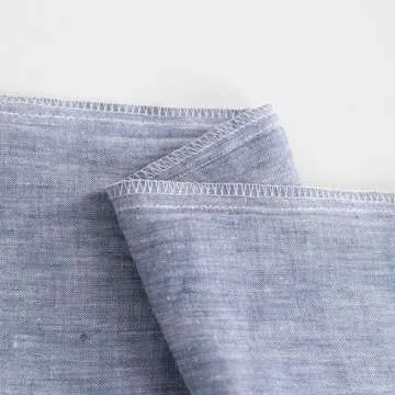 NTBAY French Linen Pillow Cases - Yarn Dyed 2 Pack 100% Linen Standard Pillowcases, Breathable and Cooling Washed Pillow Cases with Envelope Closure, 20x26 Inches, Denim Blue