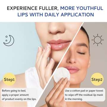 Lip Sleeping Mask (20g), Collagen Lip Mask Overnight, Lip Plumper with Hyaluronic Acid, Peptide Complex Lip Balm for Lip Wrinkle Repair and Plumping, Natural Hydration for Smooth Lips