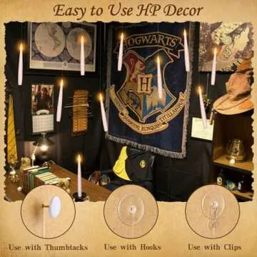 Palmatte 10 Packs Halloween Decorations Floating Candles with Wand Remote 6.1" Battery Operated Flameless Candles LED Warm Lights Christmas Gifts Home Room Decor Halloween Party Decorations Indoor