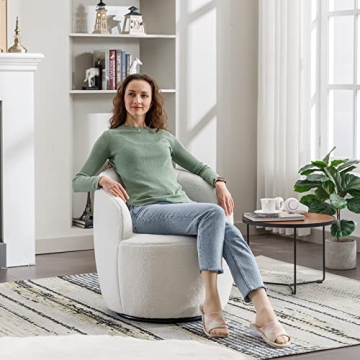 KIVENJAJA Swivel Teddy Sherpa Chair 360° Modern Accent