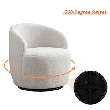 KIVENJAJA Swivel Teddy Sherpa Chair 360° Modern Accent