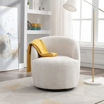 KIVENJAJA Swivel Teddy Sherpa Chair 360° Modern Accent