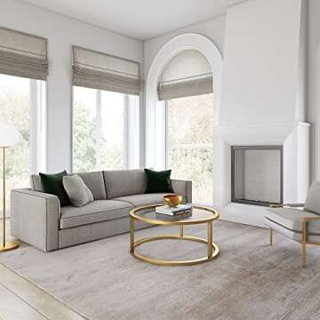 Elegant Brass Coffee Table - Parker 35'' Wide