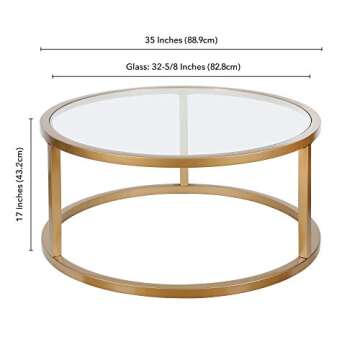 Elegant Brass Coffee Table - Parker 35'' Wide