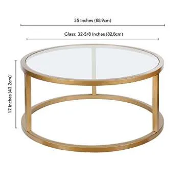 Elegant Brass Coffee Table - Parker 35'' Wide