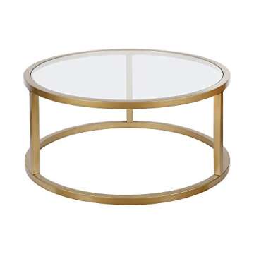 Elegant Brass Coffee Table - Parker 35'' Wide