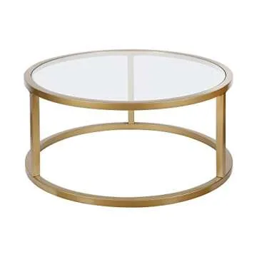 Elegant Brass Coffee Table - Parker 35'' Wide