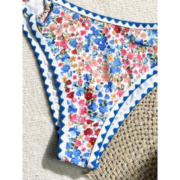 MakeMeChic Women's Bandeau Swimsuit - Stylish High Cut Bikini