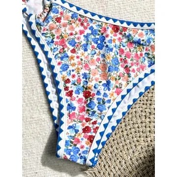 MakeMeChic Women's Bandeau Swimsuit - Stylish High Cut Bikini