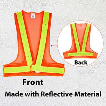 SULWZM LED Safety Vest, 16 Lights with 3 Modes, High Visibility Reflective Running Vest(Orange, Free...