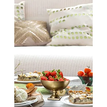 Serene Spaces Living Antique Brass Pedestal Bowl - Vintage Wedding Centerpiece and Flower Vase for Dining Table, Entryway Decor, 10" Diameter