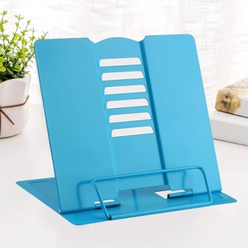 MSDADA Adjustable Book Stand - Metal Reading Rest for Cookbooks, Documents, and More