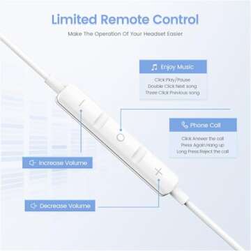 2 Pack Wired iPhone Headphones - HiFi Stereo with Mic & Volume Control for iPhone 14, 13, 12, 11, XR...