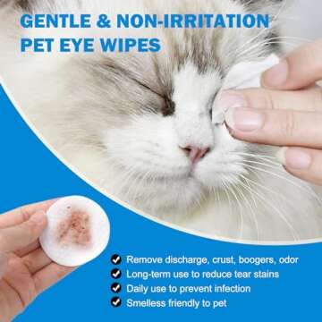 OPULA Dog Eye Wipes Biodegradable 300 Count, Cat Dog Eye Cleaner, Pet Tear Stain Remover Wipes, Dog ...