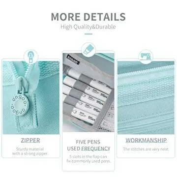 HVOMO Pencil Case Large Capacity Pencil Pouch Handheld Pen Bag Cosmetic Gift for Office School Teen Girl Boy Men Women Adult (Blue)