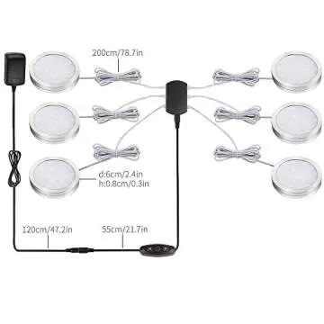 Moobibear LED Under Cabinet Lighting Kit - 6 Dimmable Puck Lights