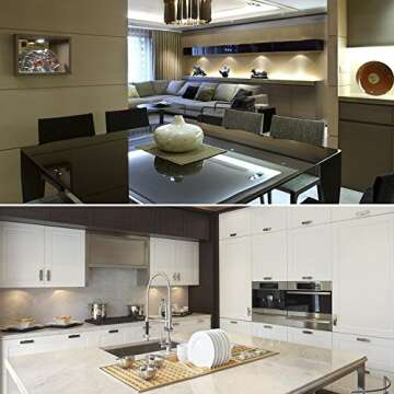 Moobibear LED Under Cabinet Lighting, 2W 1200lm Puck Lights 6 Pack, Warm White Under Counter Lights Kit for Kitchen with 10 Levels Brightness, Plug in Under Cabinet LED Light for Closet, Bookshelf