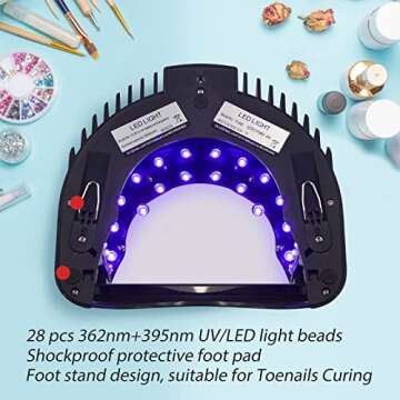MINI LOP 64W Rechargeable Pro LED Gel Nail UV Light UV LED Nail Lamp Cordless Led Light for Nails(Black)