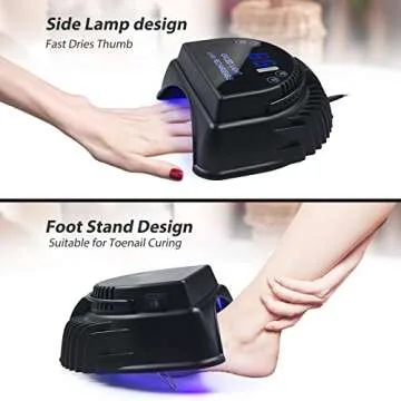 MINI LOP 64W Rechargeable Pro LED Gel Nail UV Light UV LED Nail Lamp Cordless Led Light for Nails(Black)