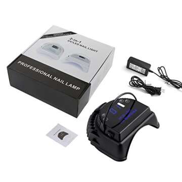 MINI LOP 64W Rechargeable Pro LED Gel Nail UV Light UV LED Nail Lamp Cordless Led Light for Nails(Black)