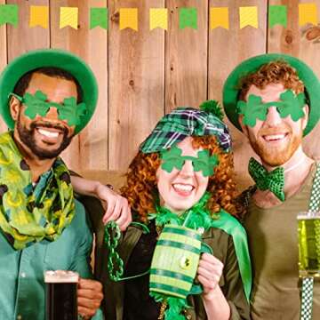 St. Patrick's Day Shamrock Sunglasses for Kids Adults St. Patrick's Day Green Clover Glasses Costume Accessories Party Favor (St. Patrick's Day Shamrock Sunglasses)