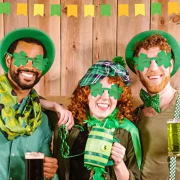 St. Patrick's Day Shamrock Sunglasses for Kids Adults St. Patrick's Day Green Clover Glasses Costume Accessories Party Favor (St. Patrick's Day Shamrock Sunglasses)