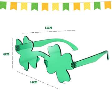 St. Patrick's Day Shamrock Sunglasses for Kids Adults St. Patrick's Day Green Clover Glasses Costume Accessories Party Favor (St. Patrick's Day Shamrock Sunglasses)