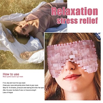 Gemshan Jade Eye Mask Natural Rose Quartz for Relaxation