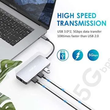 USB C Adapters for MacBook Pro/Air,Mac Dongle with 3 USB Port,USB C to HDMI, USB C to RJ45 Ethernet,MOKiN 9 in 1 USB C to HDMI Adapter,100W Pd Charging, USB C to SD/TF Card Reader USB C Hub