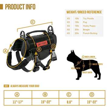 OneTigris Tactical Dog Harness for Small Dogs - Comfortable & Durable