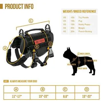 OneTigris Tactical Dog Harness for Small Dogs - Comfortable & Durable