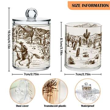 Blueangle Cowboy Qtip Holder Dispenser for Bathroom Organization