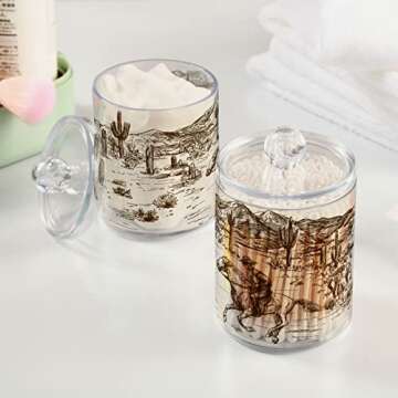 Blueangle Cowboy Qtip Holder Dispenser for Bathroom Organization
