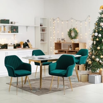 AVAWING Modern Velvet Accent Arm Chairs Set of 4