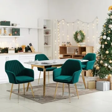 AVAWING Modern Velvet Accent Arm Chairs Set of 4